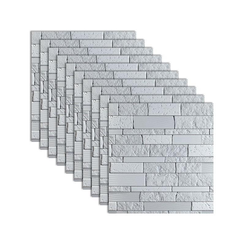 Industrial 3D Brick Wall Plank Bathroom Living Room Wall Panels Set of 10