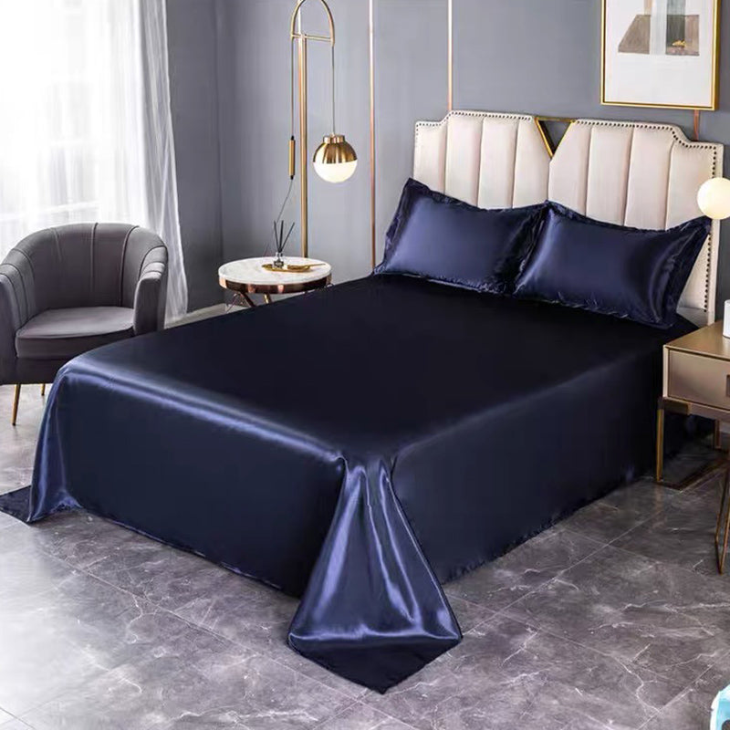 Silk Bed Sheet Set Ultra Soft Elegant Fitted Sheet for Bedroom