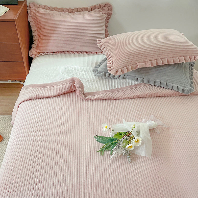 Solid Color Bed Sheet Set Polyester Breathable Bed Sheet Set