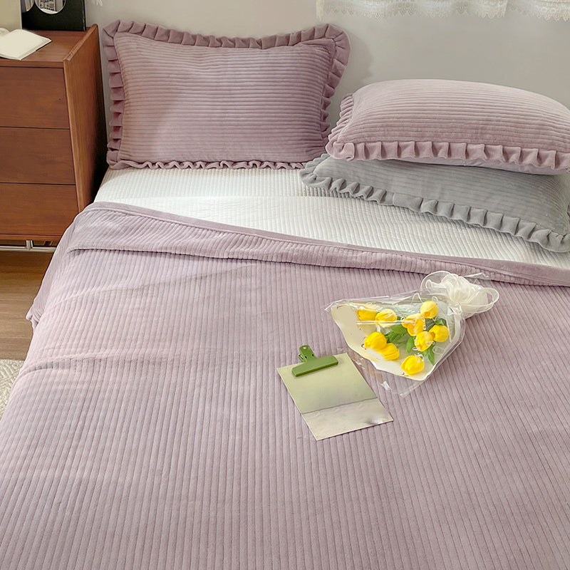 Solid Color Bed Sheet Set Polyester Breathable Bed Sheet Set