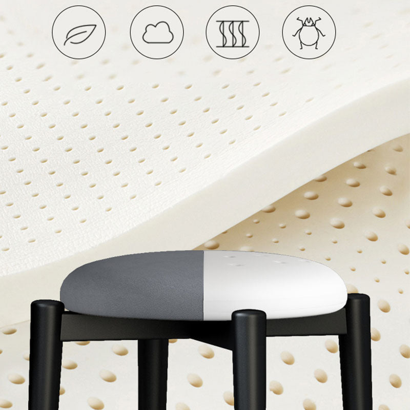 Luxury Ottoman Velvet Tear Resistant Solid Color Round Ottoman with Metal Legs