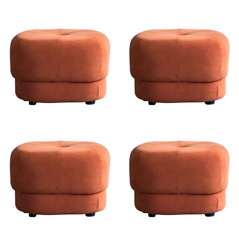 Modern Ottoman Velvet Upholstered Fade Resistant Solid Color Square Ottoman