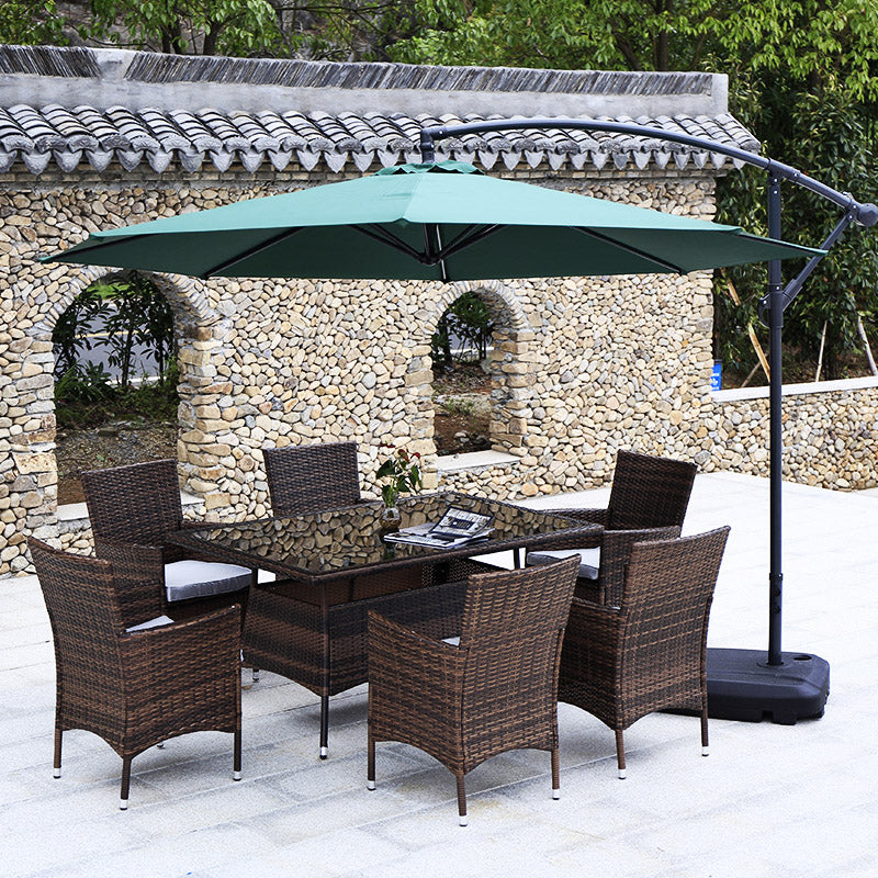 Industrial Rattan Bistro Table Outdoor Metal Frame Patio Table