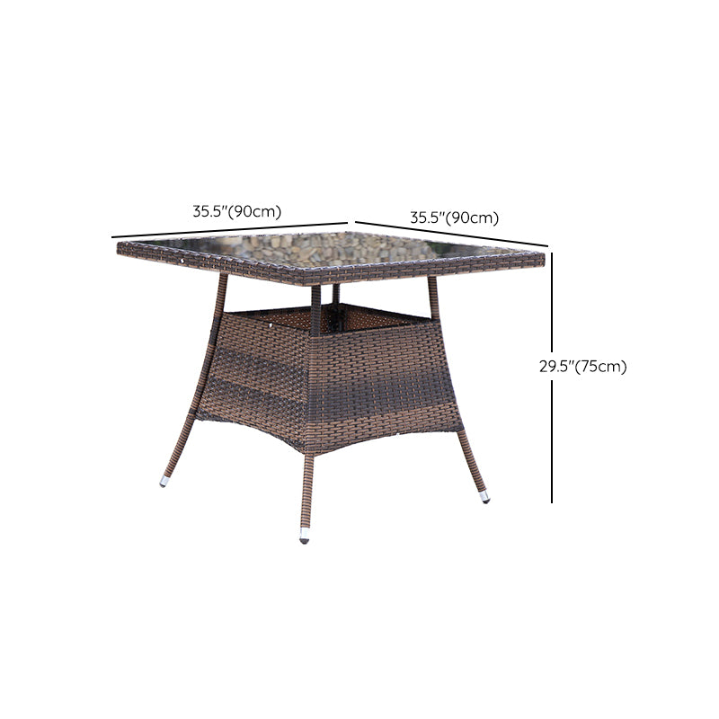 Industrial Rattan Bistro Table Outdoor Metal Frame Patio Table