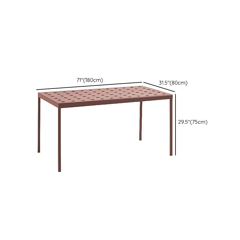Industrial Rectangle Aluminum Patio Table Outdoor Dining Table