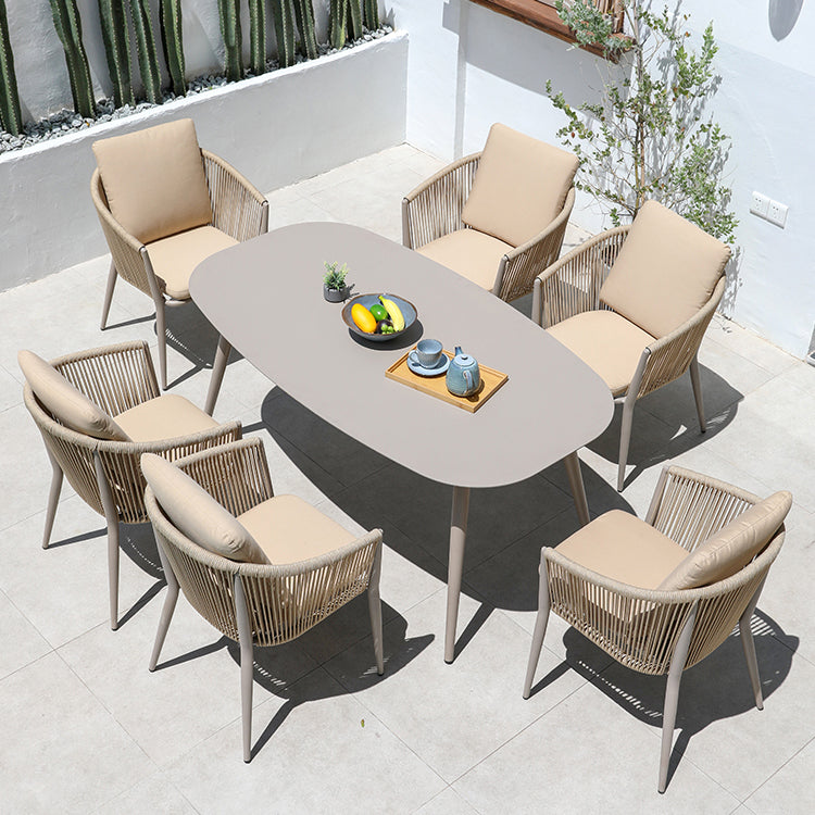 Boho Metal Dining Table Set 1/3/5/7 Pieces Patio Dining Table Set