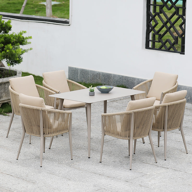 Boho Metal Dining Table Set 1/3/5/7 Pieces Patio Dining Table Set