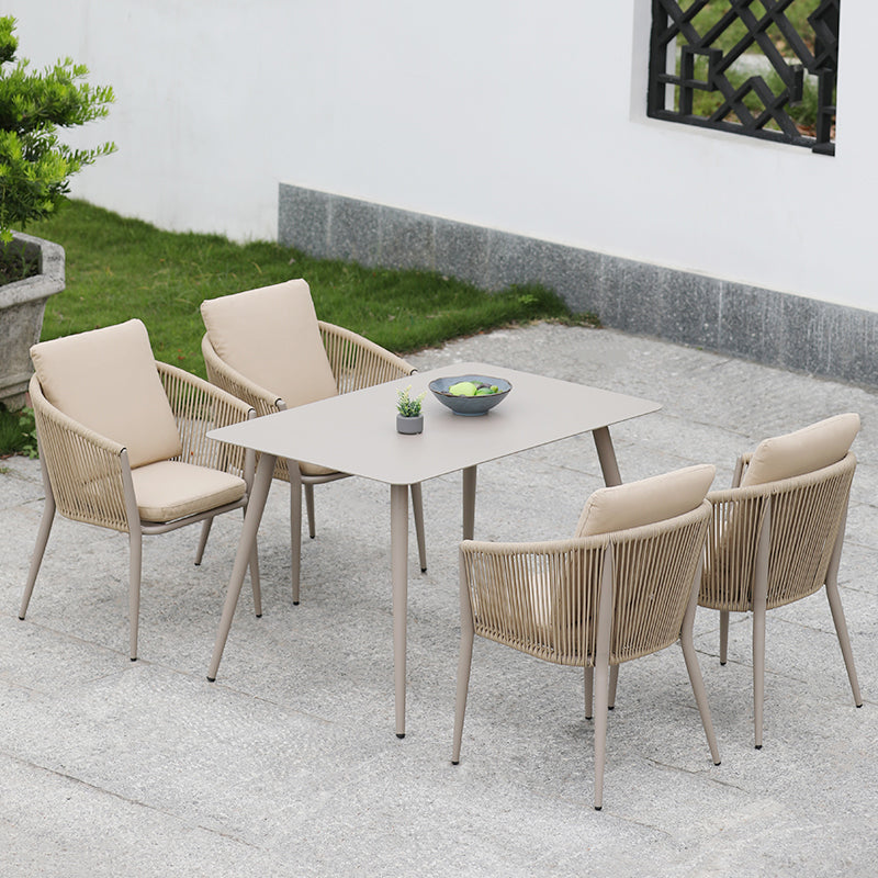 Boho Metal Dining Table Set 1/3/5/7 Pieces Patio Dining Table Set