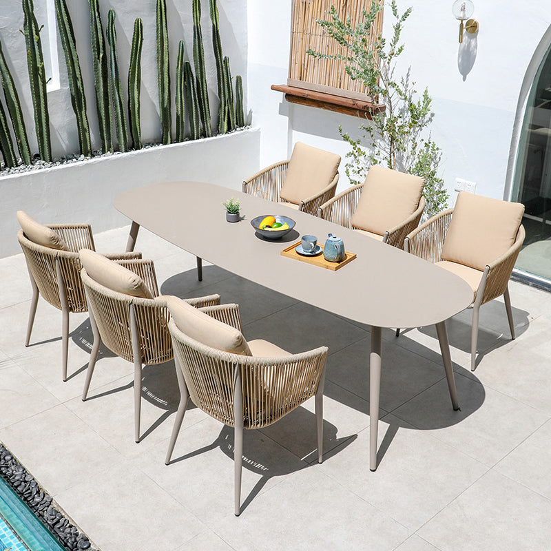 Boho Metal Dining Table Set 1/3/5/7 Pieces Patio Dining Table Set