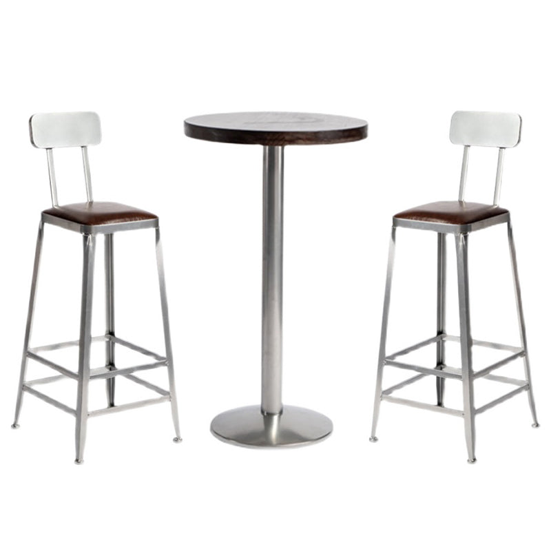 1/2/3 Pieces Pub Table Set Contemporary Round Table and Stool Set