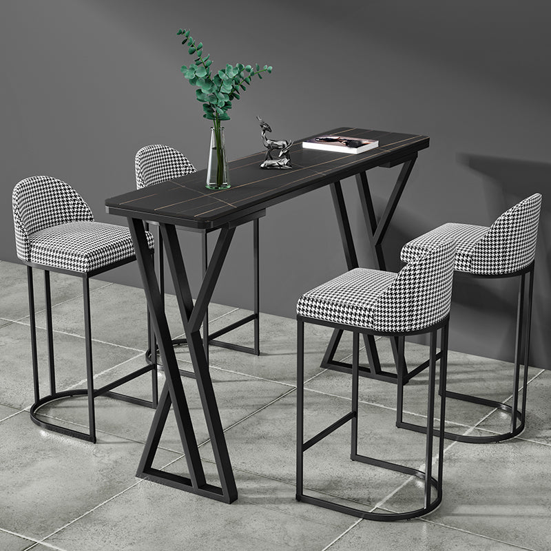 Low Back Upholstered Dining Stool Armless Bar Stool with Metal Base