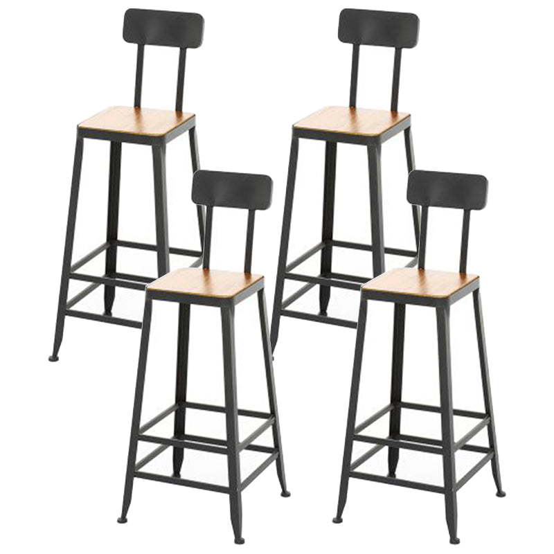 Contemporary Metal Dining Stools Armless Bar Stools with Black Base
