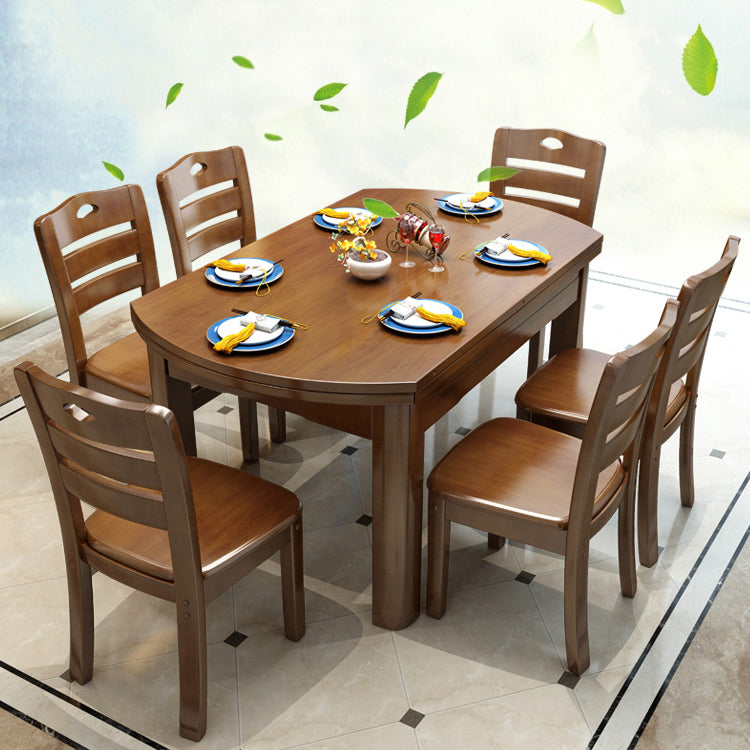 Modern Style Dining Table Solid Wood Butterfly Leaf Dining Table for Dining Room