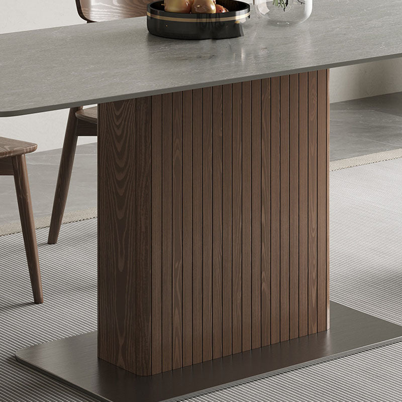 Industrial Kitchen Dinner Table Rectangle Pedestal Dining Table