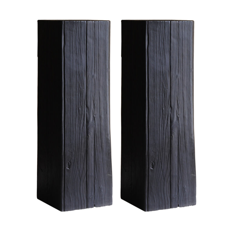 Rustic Sofa Accent Side Table Distressed Square Natural Pedestal Solid Wood Corner Table