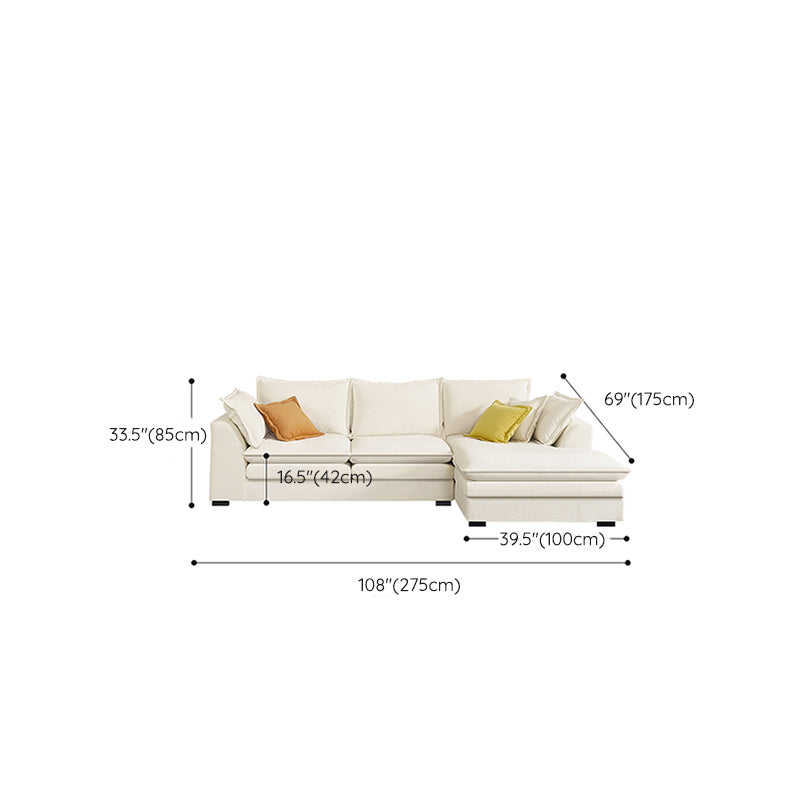 Contemporary Velet Sofa with Pillow Back and Square Arm  in Wood