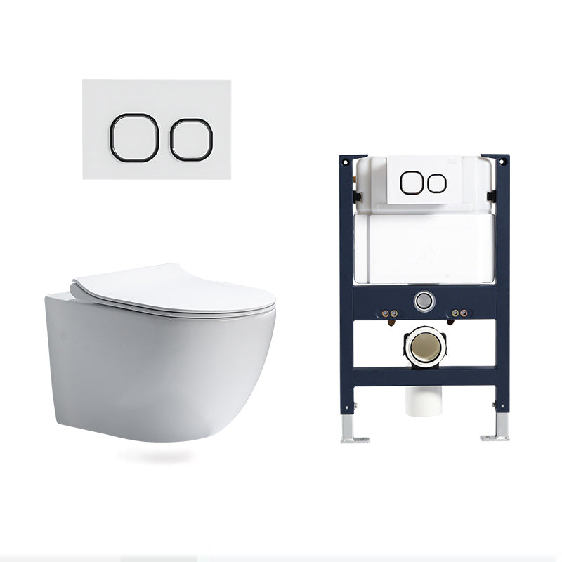 Modern Ceramic White Flush Toilet Wall Hung Urine Toilet with Seat for Bathroom