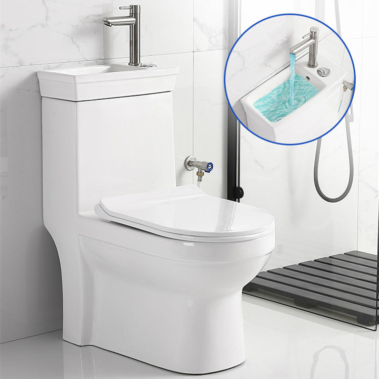 Contemporary Siphon Jet Flush Toilet Floor Mount One-Piece Toilet Urine Toilet