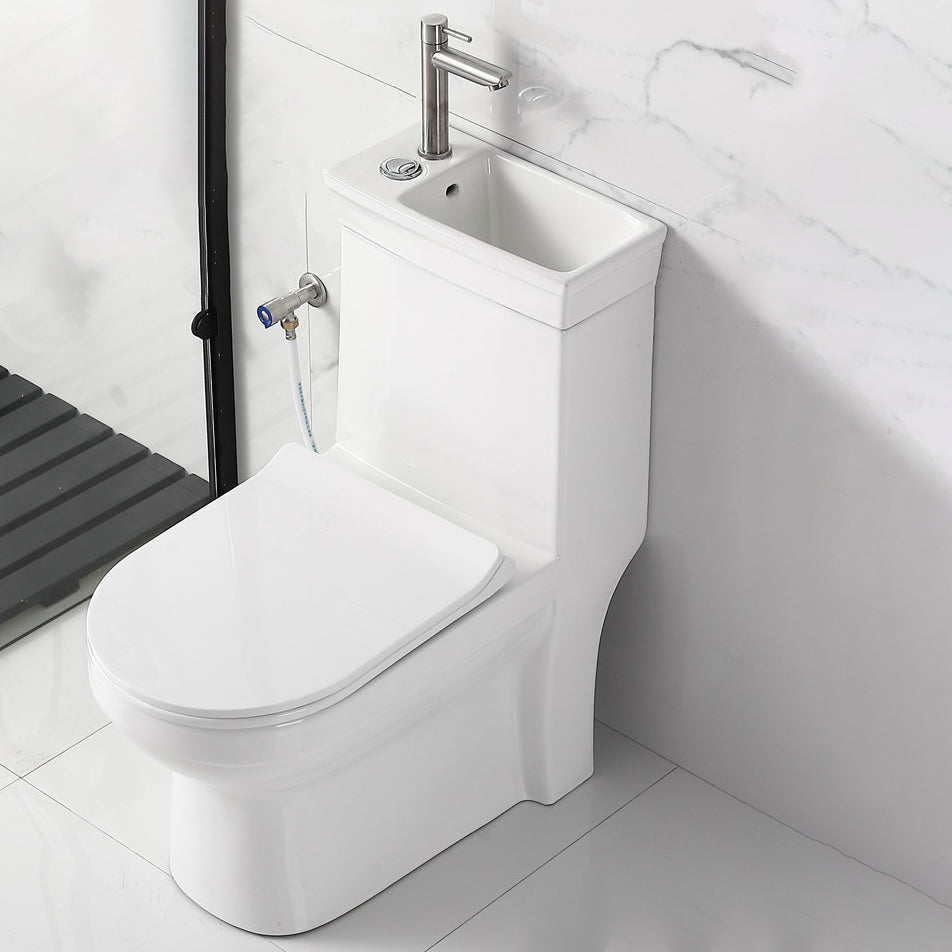 Contemporary Siphon Jet Flush Toilet Floor Mount One-Piece Toilet Urine Toilet