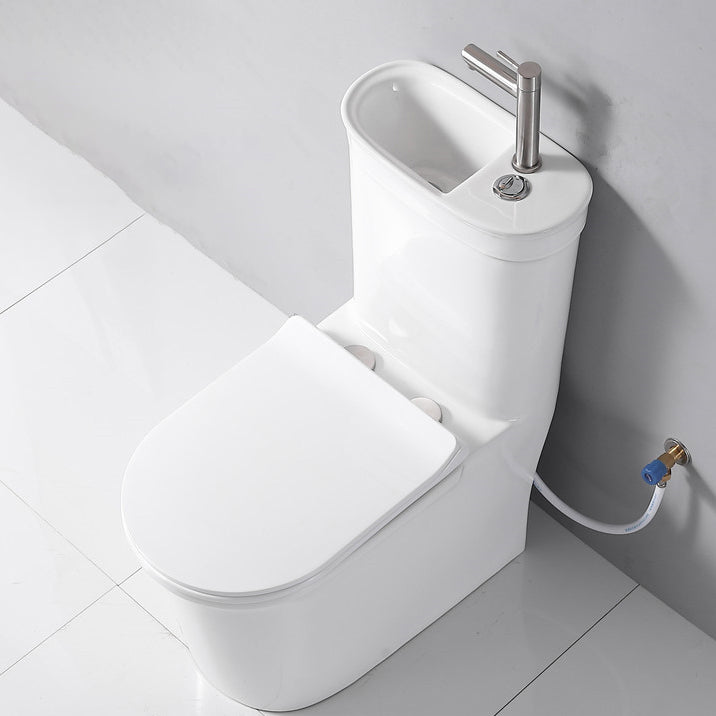 Contemporary Siphon Jet Flush Toilet Floor Mount One-Piece Toilet Urine Toilet