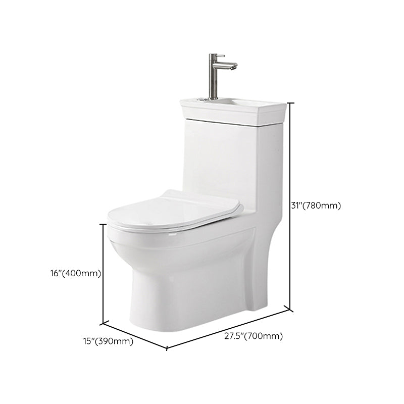 Contemporary Siphon Jet Flush Toilet Floor Mount One-Piece Toilet Urine Toilet