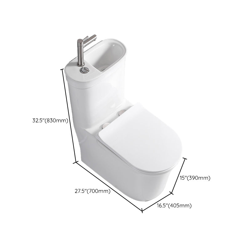 Contemporary Siphon Jet Flush Toilet Floor Mount One-Piece Toilet Urine Toilet