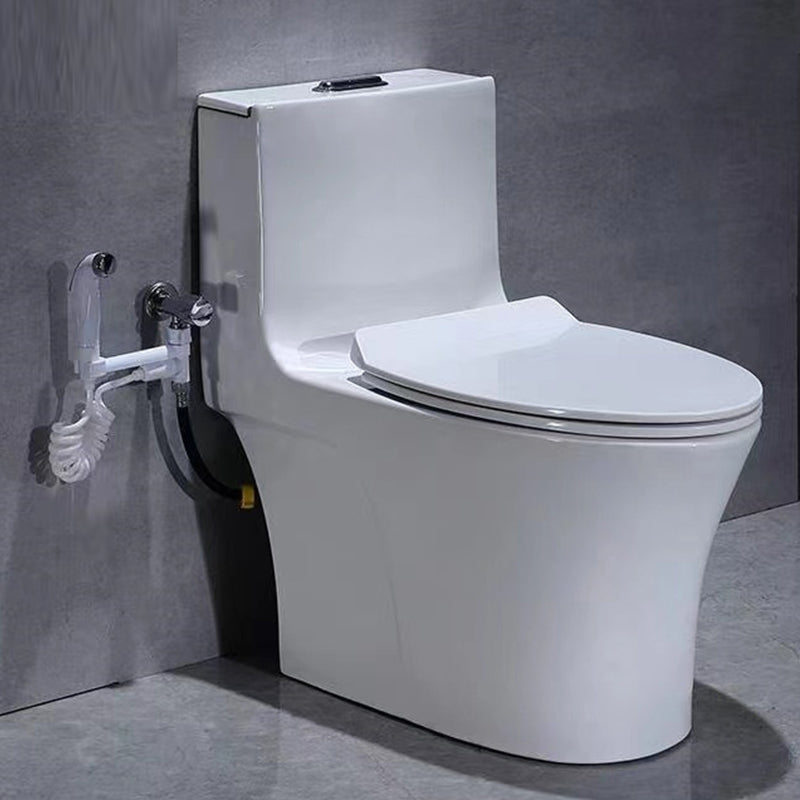 Contemporary White Flush Toilet Floor Mounted Toilet Bowl for Washroom