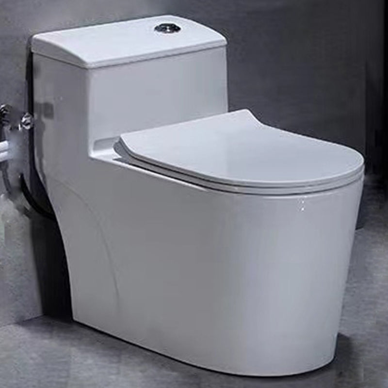 Contemporary White Flush Toilet Floor Mounted Toilet Bowl for Washroom