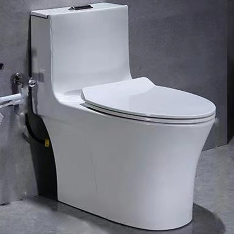 Contemporary White Flush Toilet Floor Mounted Toilet Bowl for Washroom
