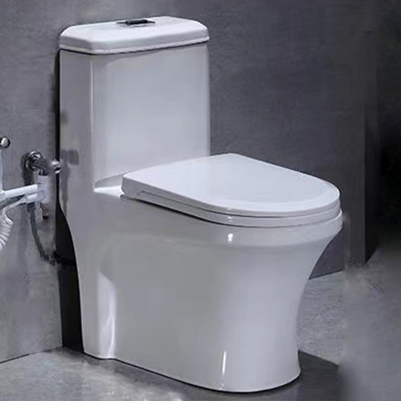 Contemporary White Flush Toilet Floor Mounted Toilet Bowl for Washroom