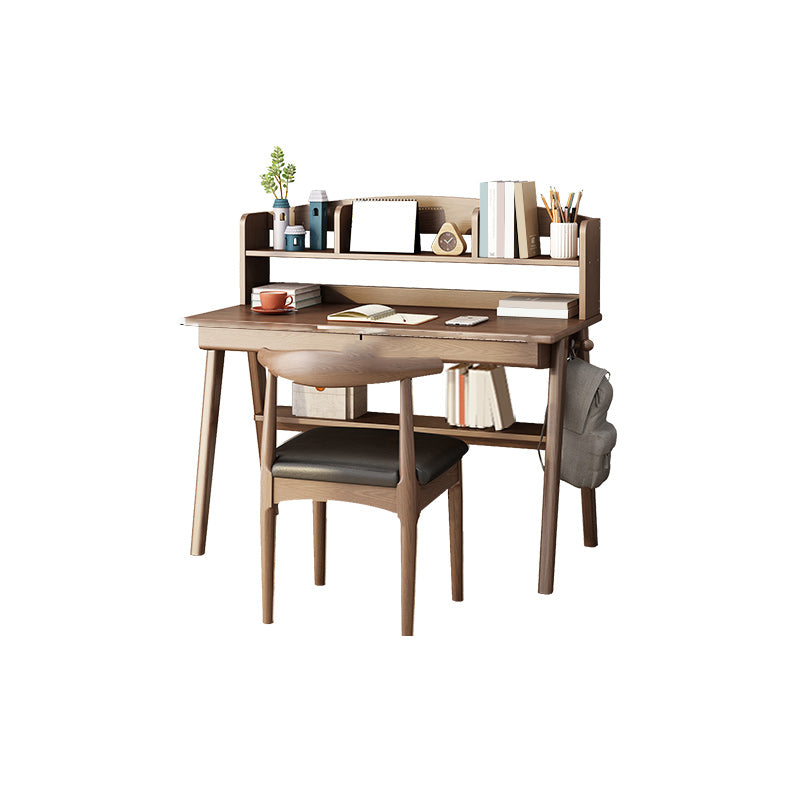 Bedroom Writing Desk and Chair Set Solid Wood Child Desk with Drawers