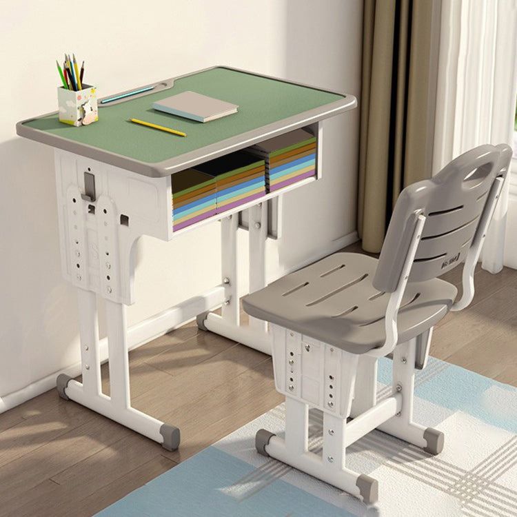 Modern Wood Writing Home Desk Table and Chair Set with Storage