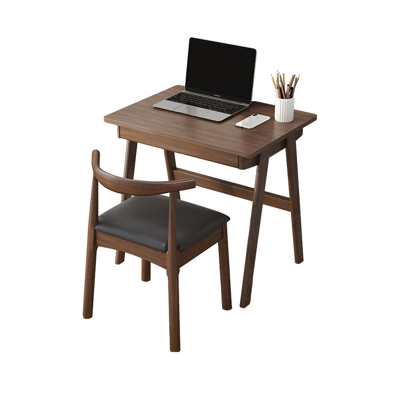 Modern Solid Wood Desk with Chair Study Desk Home Desk with Drawer Student Table
