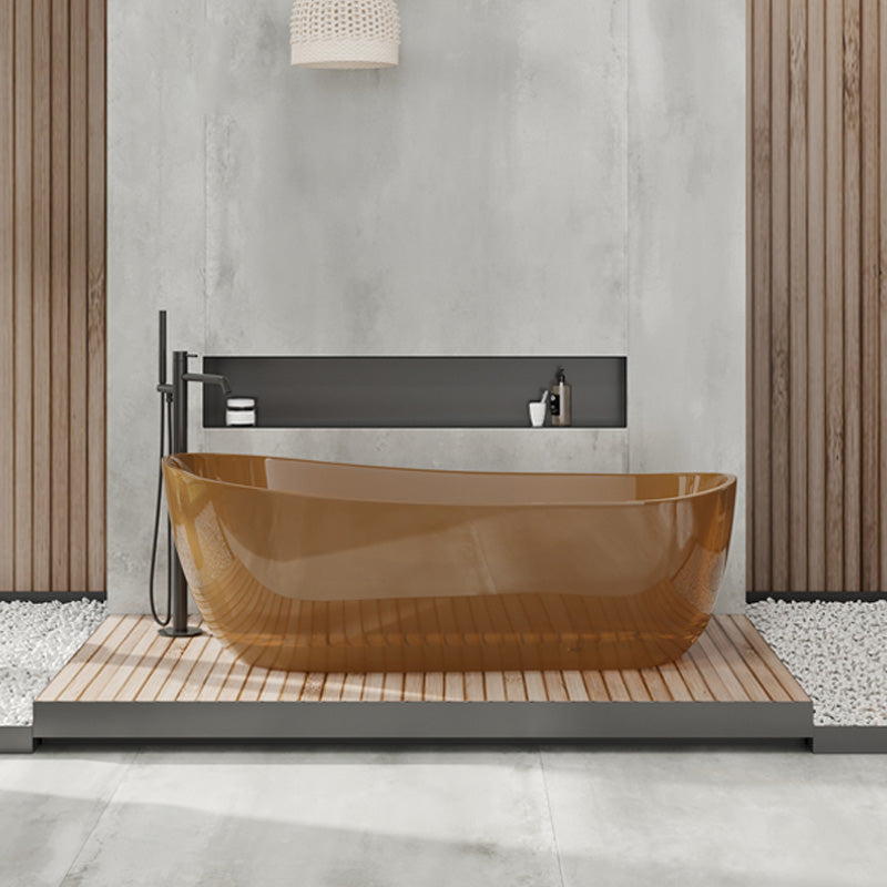 Soaking Stand Alone Bathtub Oval Antique Finish Modern Bath Tub