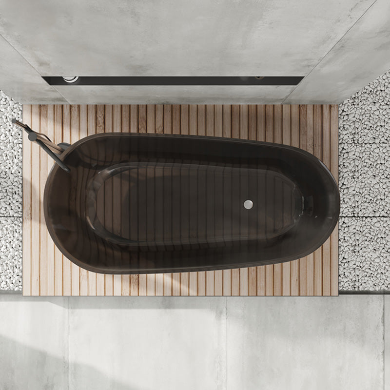 Soaking Stand Alone Bathtub Oval Antique Finish Modern Bath Tub
