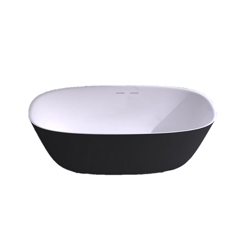 Modern Stone Oval Bathtub Freestanding Soaking Bath Tub , 22.05-inch Tall