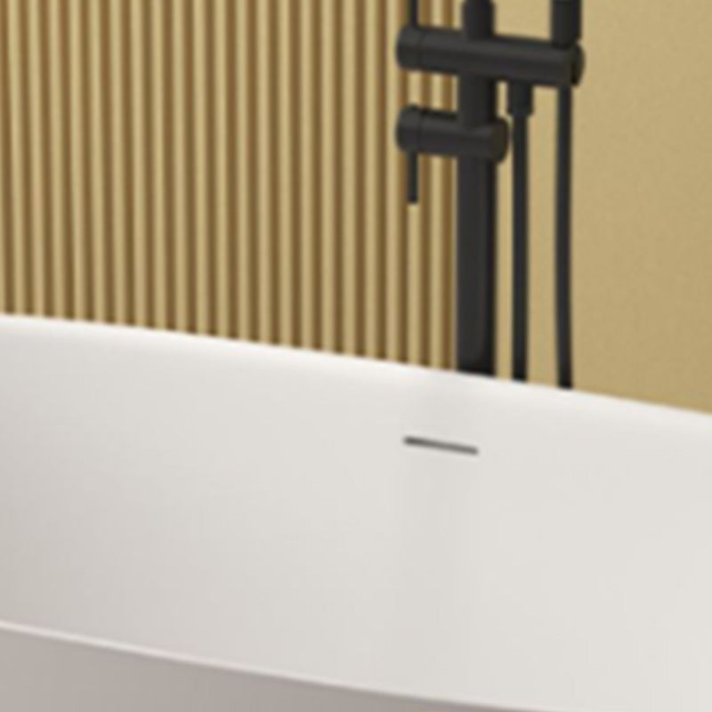 Modern Stone Oval Bathtub Freestanding Soaking Bath Tub , 22.05-inch Tall
