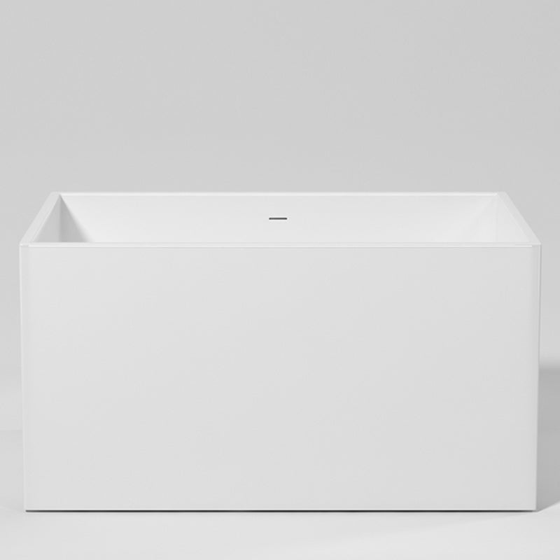 Stone Rectangular Bathtub Modern Soaking Bathtub for Bathroom , 27.56-inch Wide