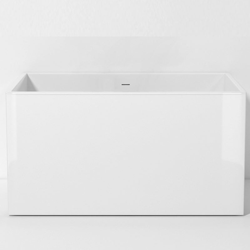 Stone Rectangular Bathtub Modern Soaking Bathtub for Bathroom , 27.56-inch Wide