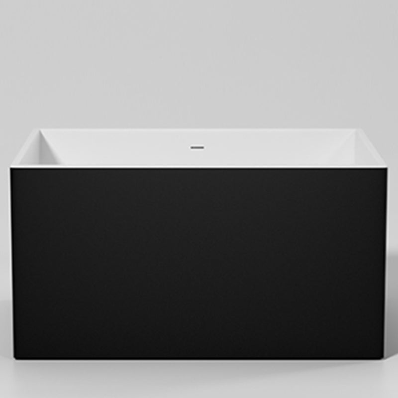 Stone Rectangular Bathtub Modern Soaking Bathtub for Bathroom , 27.56-inch Wide