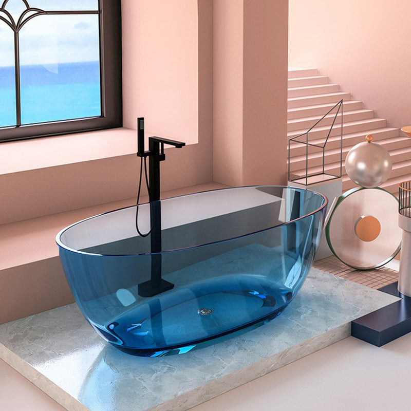 Soaking Stand Alone Bathtub Antique Finish Oval Modern Bath Tub (Faucet not included)
