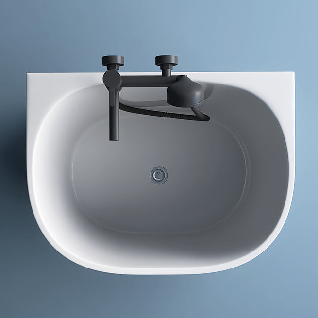 Corner Acrylic Soaking Bathtub Antique Finish Back to Wall Bath Tub