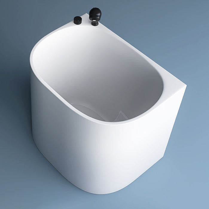 Corner Acrylic Soaking Bathtub Antique Finish Back to Wall Bath Tub