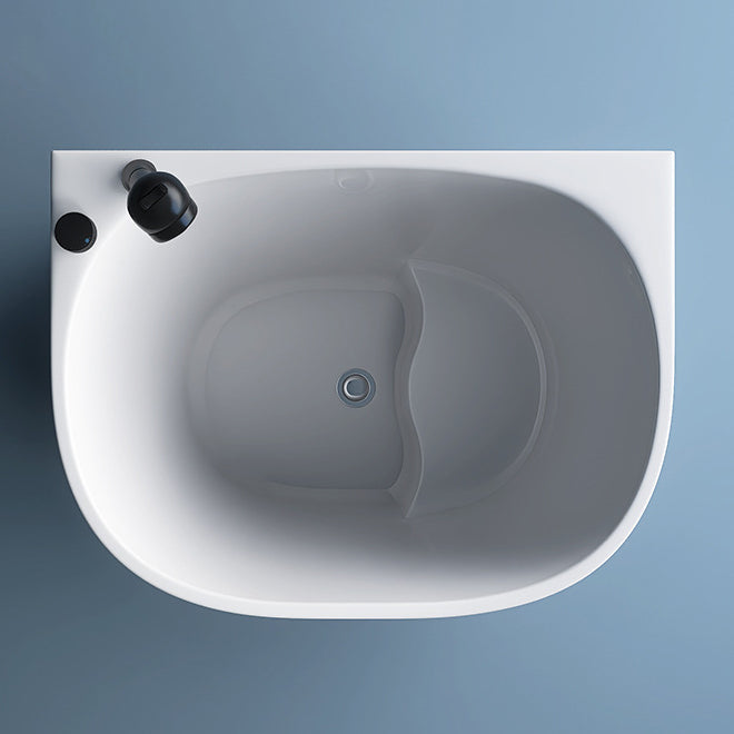 Corner Acrylic Soaking Bathtub Antique Finish Back to Wall Bath Tub