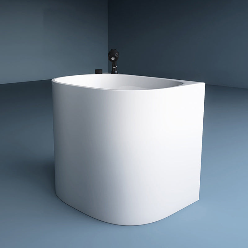 Corner Acrylic Soaking Bathtub Antique Finish Back to Wall Bath Tub