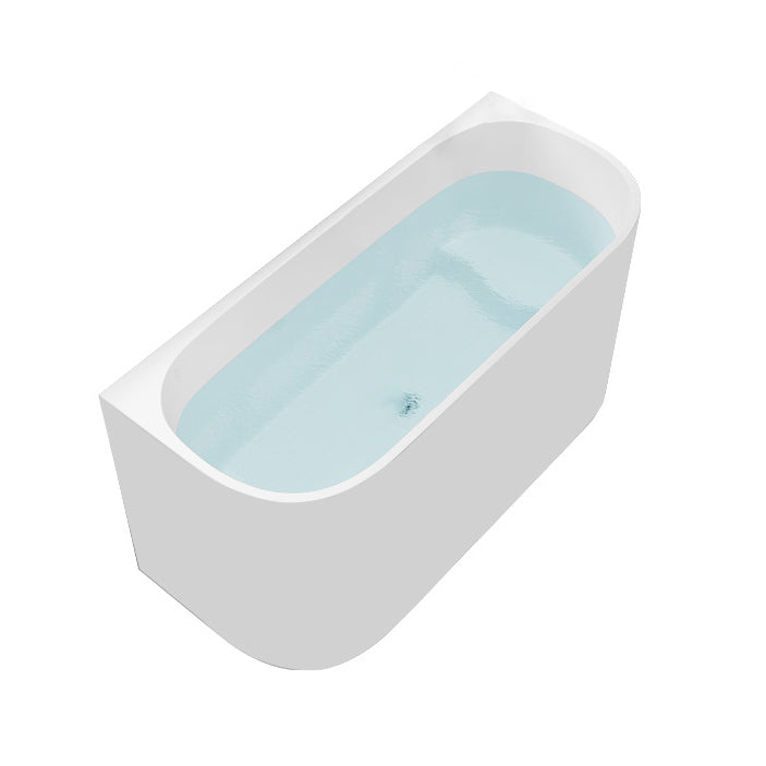 Corner Acrylic Soaking Bathtub Antique Finish Back to Wall Bath Tub