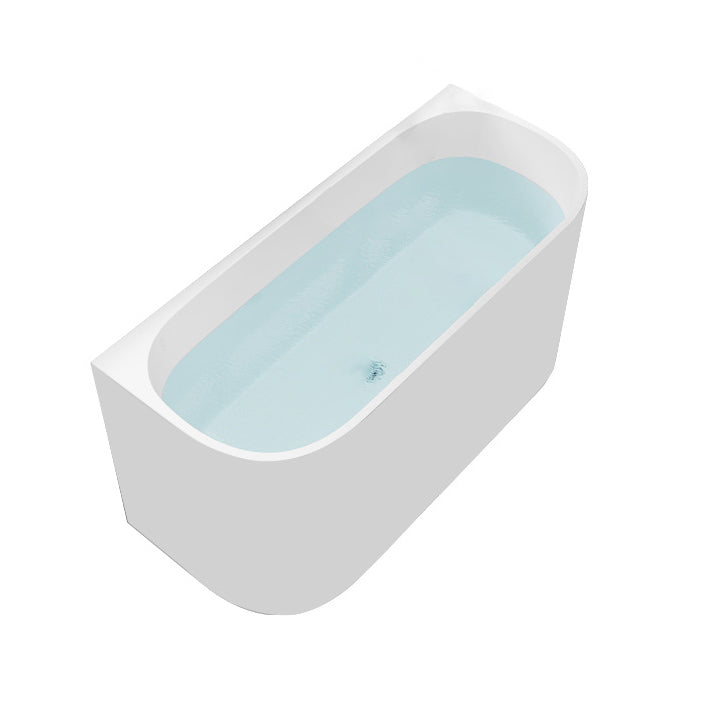 Corner Acrylic Soaking Bathtub Antique Finish Back to Wall Bath Tub