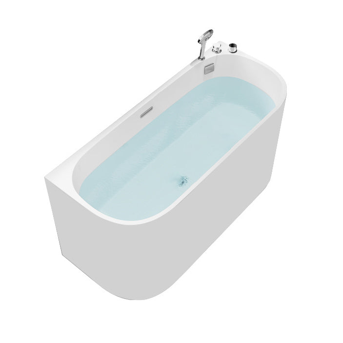 Corner Acrylic Soaking Bathtub Antique Finish Back to Wall Bath Tub