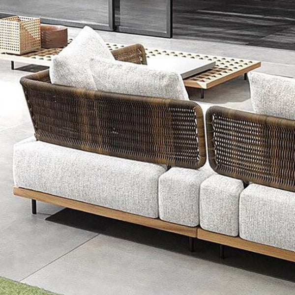 Rattan Water Resistant Patio Sofa with Cushions Outdoor Patio Sofa