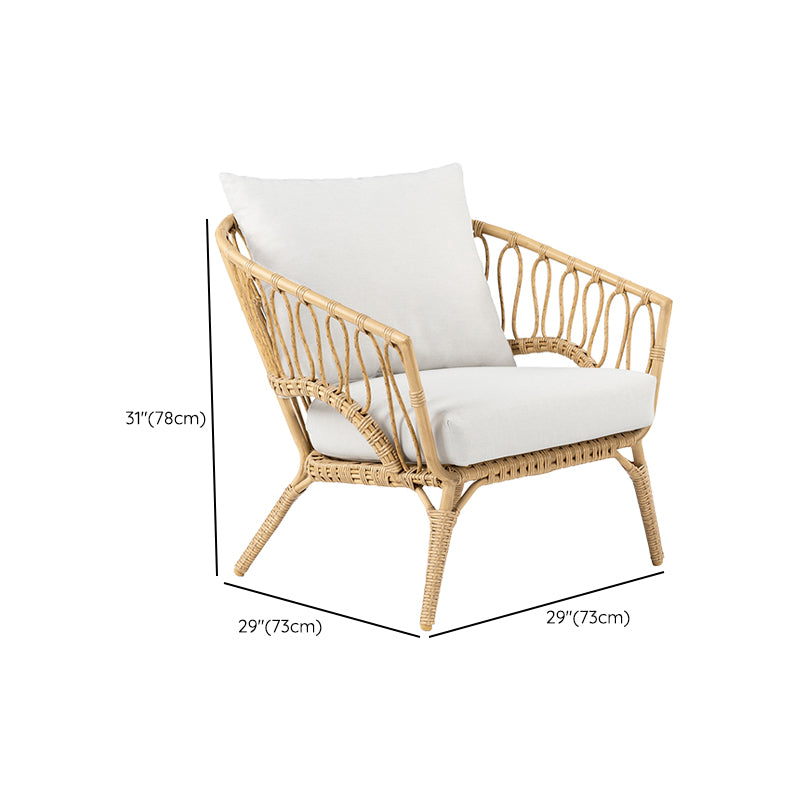 Tropical Outdoor Patio Sofa With Cushions UV Resistant Sofa in Natural